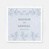 Timless Flower Monogram Weddenschap Servet (Voorkant)