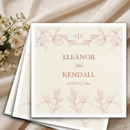 Timless Flower Monogram Weddenschap Servet