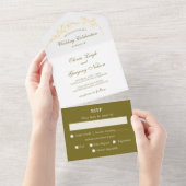 Timless Flower Wedden All-in-One All In One Uitnodiging (Afscheurbaar)