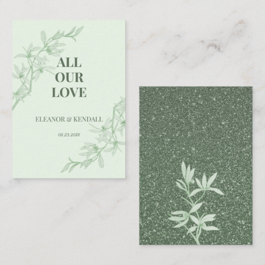 Timless Flower Weddenschap Bedankt Informatiekaartje (Voorkant / Achterkant)