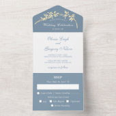 Timless Flower Weddenschap in één keer All In One Uitnodiging (Binnen)