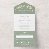 Timless Flower Weddenschap in één keer All In One Uitnodiging (Binnen)