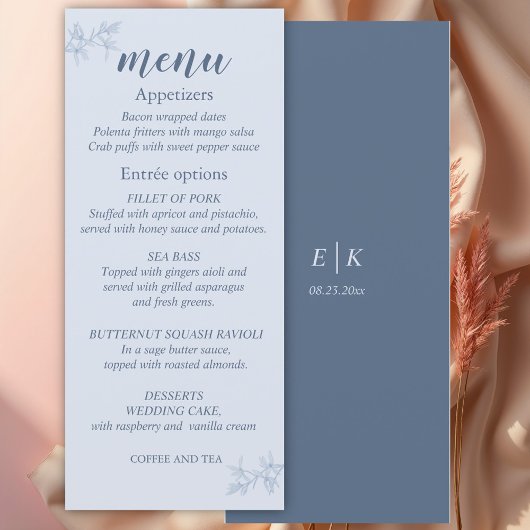 Timless Flower Wedding Menu