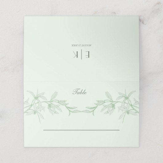 Timless Flower Wedding Plaatskaartje (Buitenkant ongevouwen)