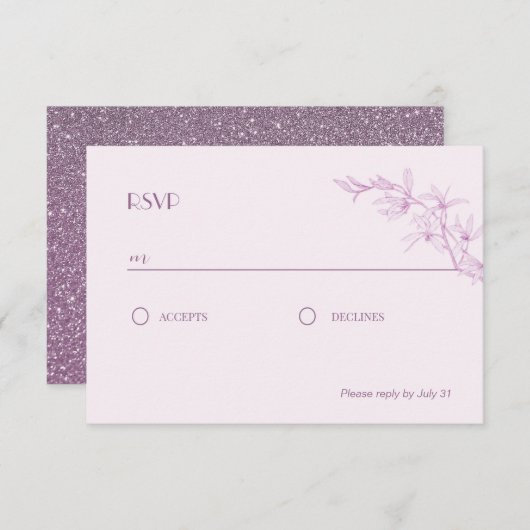 Timless Flower Wedding RSVP Informatiekaartje (Voorkant / Achterkant)
