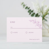 Timless Flower Wedding RSVP Informatiekaartje (Staand voorkant)