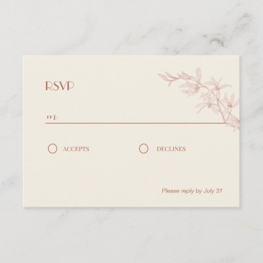 Timless Flower Wedding RSVP Informatiekaartje (Voorkant)