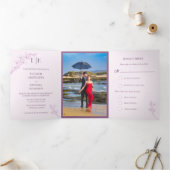 Timless Flower Wedding Tri-Fold Uitnodiging (Binnen)