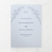 Timless Flower Wedding Tri-Fold Uitnodiging (Cover)