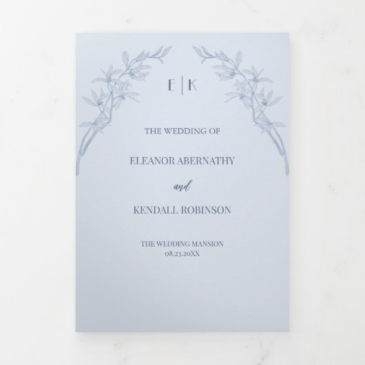 Timless Flower Wedding Tri-Fold Uitnodiging (Cover)