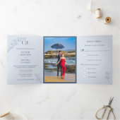 Timless Flower Wedding Tri-Fold Uitnodiging (Binnen)