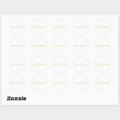 Timless Simple Minimal White Gold Script Ronde Sticker (Vel)