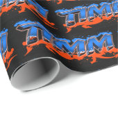 Timm Vorname Name Graffiti blue orange Cadeaupapier (Rol Hoek)
