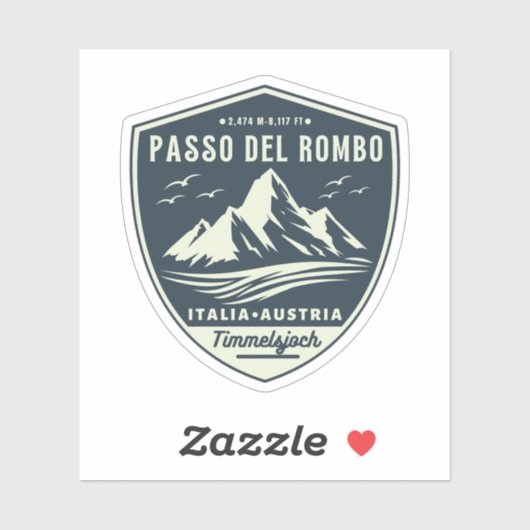 Timmelsjoch - passo del rombo motorfiets sticker (Vel)