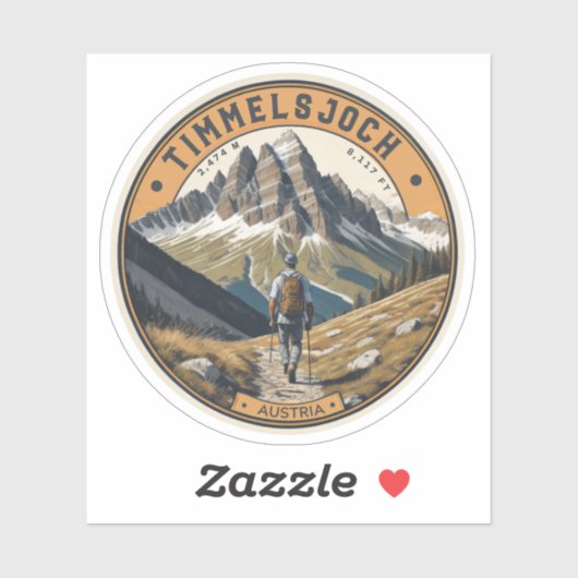 Timmelsjoch - passo del rombo motorfiets sticker (Vel)