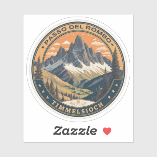 Timmelsjoch - passo del rombo motorfiets sticker (Vel)
