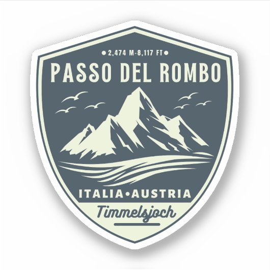 Timmelsjoch - Passo del Rombo motorrit Sticker (Voorkant)