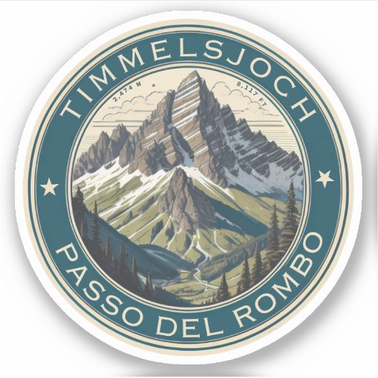 Timmelsjoch - Passo del Rombo motorrit Sticker (Voorkant)