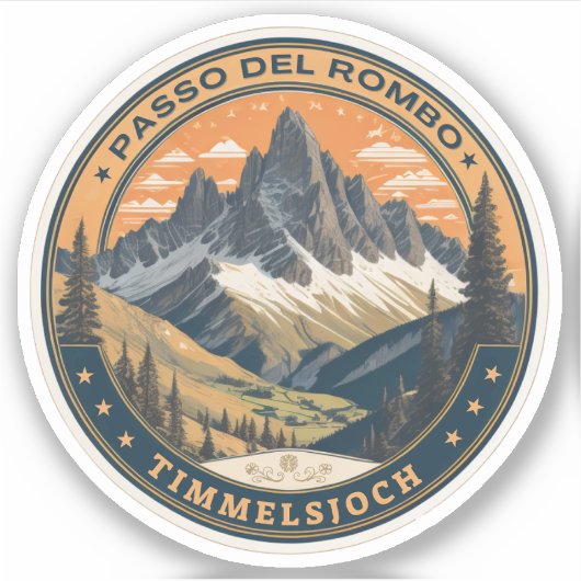 Timmelsjoch - Passo del Rombo motorrit Sticker (Voorkant)