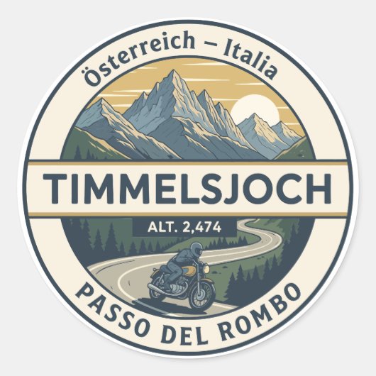 Timmelsjoch - Passo del Rombo Sticker (Voorkant)