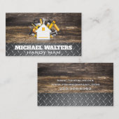 timmergereedschap | Houten platen staal Visitekaartje (Voorkant / Achterkant)