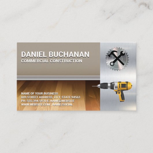 timmergereedschap | woninginterieurconstructie visitekaartje (Voorkant)