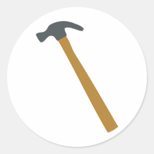 timmerhamer ronde sticker