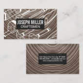 Timmerlieden Hout Achtergrond | Gereedschap Visitekaartje (Voorkant / Achterkant)