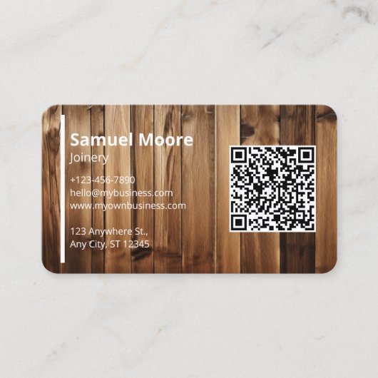 Timmerlieden Joinery Houtbewerking Visitekaartje (Voorkant)