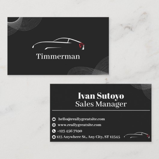 Timmerman — Automotive Care & Vehicle Enhancement Visitekaartje (Voorkant / Achterkant)