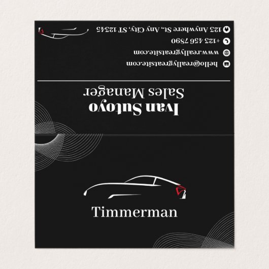 Timmerman — Automotive Care & Vehicle Enhancement Visitekaartje (Buitenkant ongevouwen)