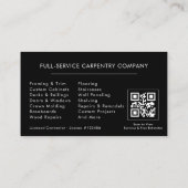 Timmerman Constructie Zwart Zilver QR-code Visitekaartje (Achterkant)