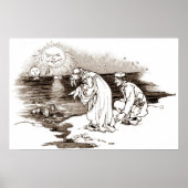  timmerman en parijs in het Poster Sepia (Voorkant)