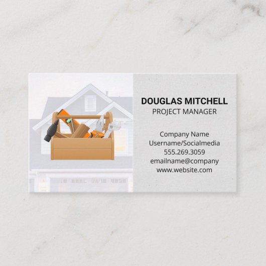 Timmerman gereedschapskist | Huisreparaties Visitekaartje (Voorkant)