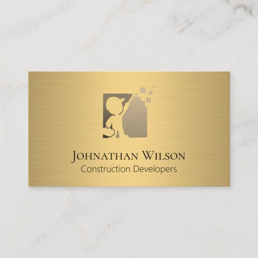 Timmerman Gouden Metallic Visitekaartje (Voorkant)