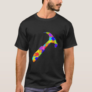 Timmerman Hamer Figuurzaag Autisme Puzzel T-shirt