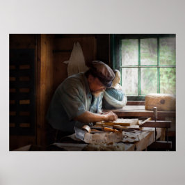 Timmerman - Het boegbeeld uitsnijden Poster