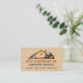 Timmerman Hout QR-code Professioneel Visitekaartje (Staand voorkant)
