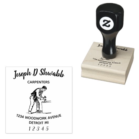 Timmerman, houtbewerker, handelaar rubberstempel (Gestempeld)