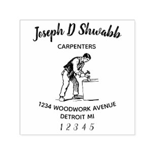 Timmerman, houtbewerker, handelaar zelfinktende stempel