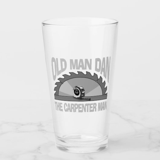 Timmerman houtbewerking Oud Man Dan Lumber Bouwer Glas (Voorkant)