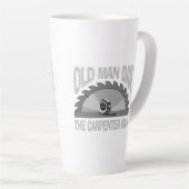 Timmerman houtbewerking Oud Man Dan Lumber Bouwer Latte Mok (Rechterhoek)