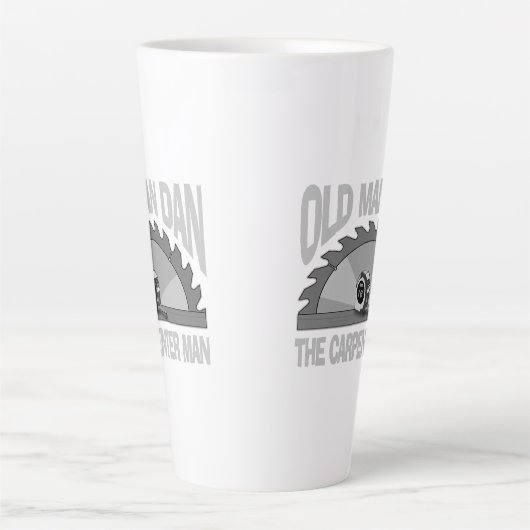 Timmerman houtbewerking Oud Man Dan Lumber Bouwer Latte Mok (Voorkant)