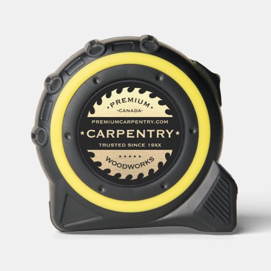 Timmerman houtbewerking Timmerwerk Zwart Goud Mode Rolmaat (Voorkant)