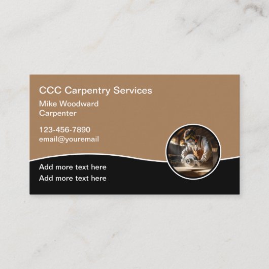 Timmerman houtbewerking Visitekaartjes (Voorkant)