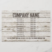 Timmerman in witgeschilderd hout handyman bouw flyer (Achterkant)