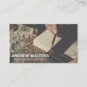 Timmerman Meten van een Cut of Wood Visitekaartje (Voorkant)