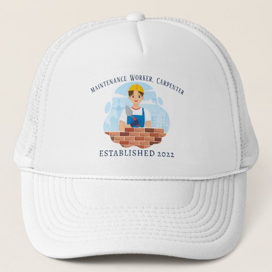 timmerman, onderhoudswerker, timmerman trucker pet (Voorkant)