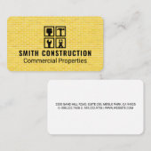 Timmerman Reparatiepictogrammen | Bouwgereedschap Visitekaartje (Voorkant / Achterkant)