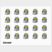 timmerman schedel: killer timmerman ronde sticker (Vel)